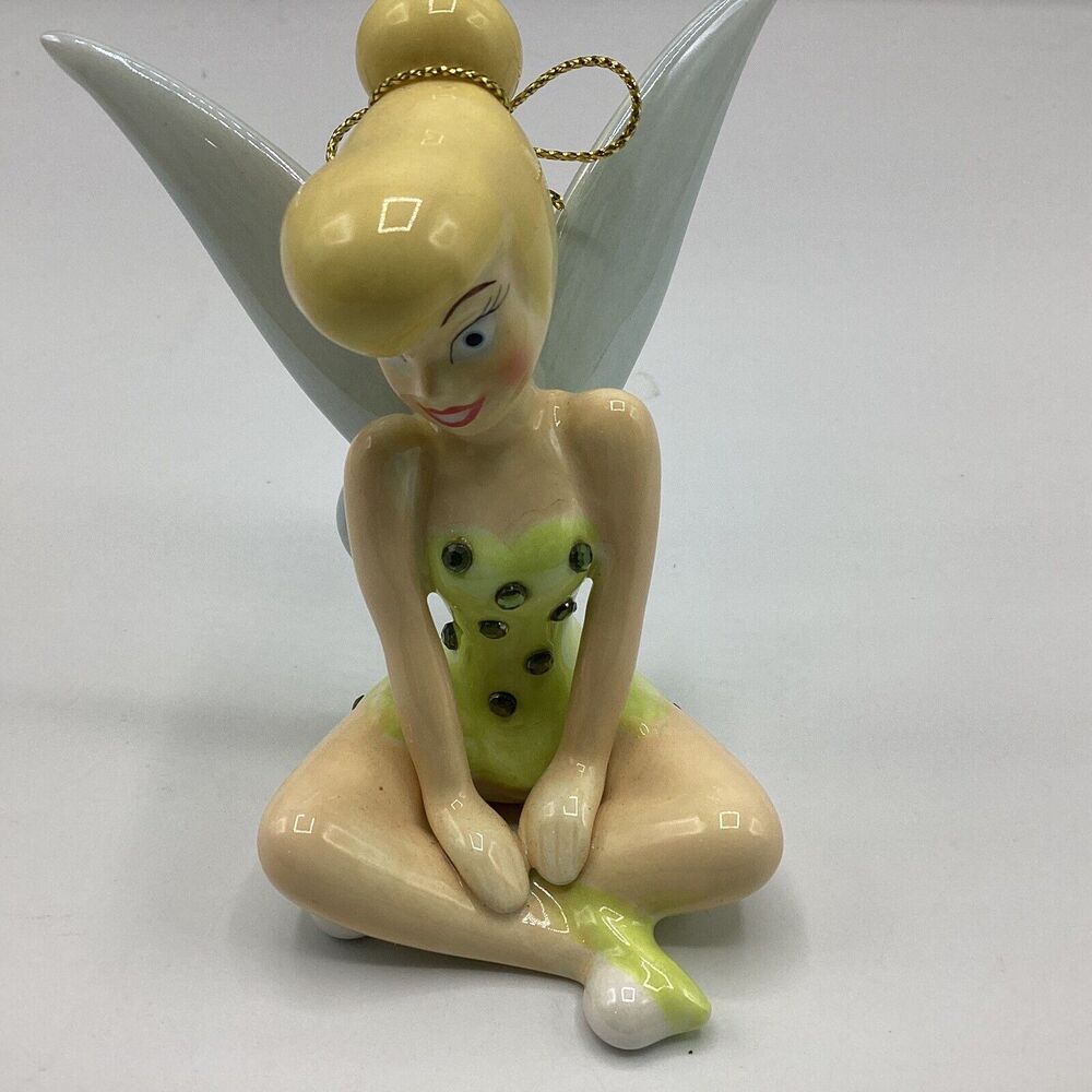Vintage Tinker Bell Disney Figurine Green Rhinestones 3.5”
